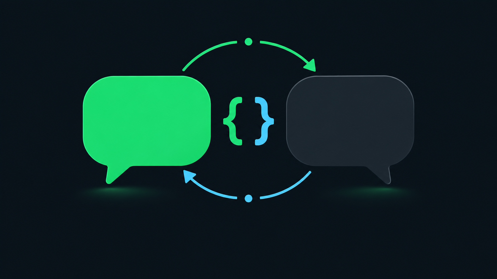 Balões de conversa e símbolos de integração em verde